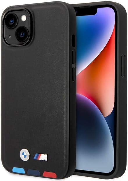BMW M Line Leather Back Case - Geschikt voor Apple iPhone 14 Plus (6.7") - Zwart