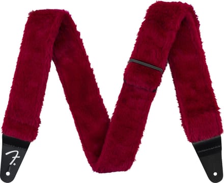 Fender Poodle Plush Strap, Red - Gitaarband - rood