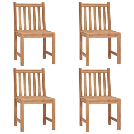 vidaXL - Tuinstoelen - 4 - st - met - kussens - massief - teakhout