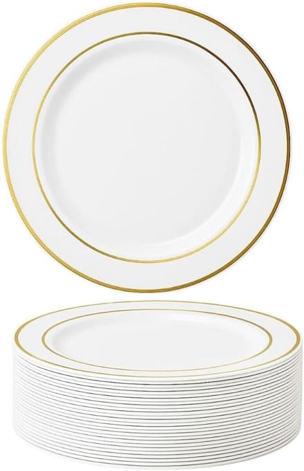 KAD® Bord - 25 Stucks - Dinerborden - Dinerbord - Wit - 26cm x 26cm x 1cm