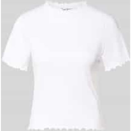 slim fit T-shirt van katoenmix model 'NORA'