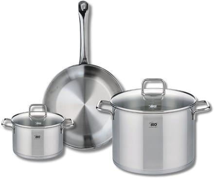 Set van 1 Koekenpan 28 cm en 2 kookpotten 16 en 26 cm Elo Profi Citrin