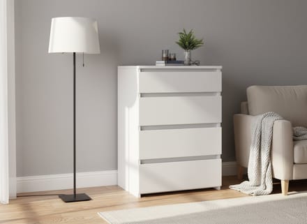 Meubel Square - Ladekast Kastivo 4L met 4 Lades - Wit - 60cm - Commode - Kast