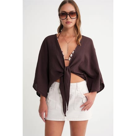 Textuur V-hals Bolero Blouse