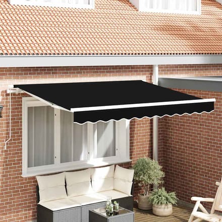 vidaXL - Vervangingsdoek - zonnescherm - voor - 3x2,5 - m - Zwart - Polyester