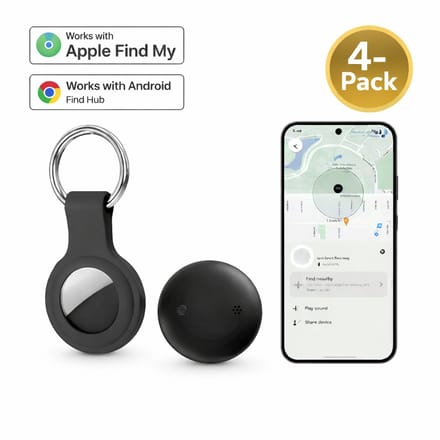 Evy24 GPS Tracker Pro 4 stuks - Werkt met Apple Find My & Android Find My Device - Tag Tracker - Sleutelzoeker - Item Finder - Smart Tracker - Bluetooth GPS Tracker voor Sleutels, Tas en Koffer
