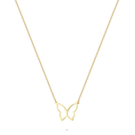 Twice As Nice Halsketting in zilver, vlinder Goudkleurig 45cm+5cm