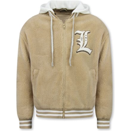 Teddy Jas Heren met Capuchon - Oversized Baseball Jacket - Tussenjas Heren - 537 - Bruin
