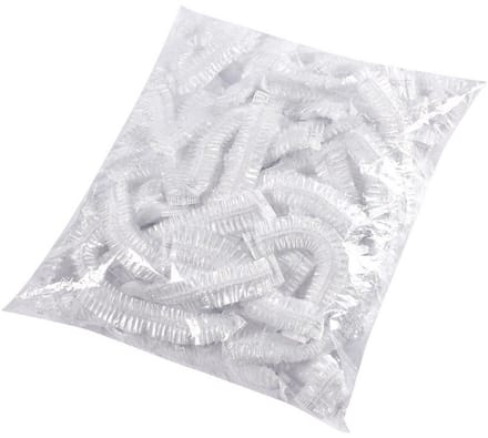 Dailygoods- Douchemutsen 100 Stuks - Wegwerp - Elastische Haarbanden - Groot en Dik - Voor Thuisgebruik - Ideaal voor Reizen - Haarmuts