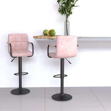 vidaXL - Barkrukken - 2 - st - fluweel - roze