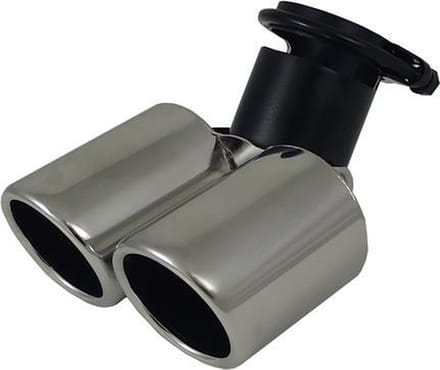 Uitlaatsierstuk RVS Verstelbaar 2x 76mm rond - passend 45-58mm