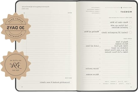 Focus Planner - Dagelijkse Planner - Doelen Stellen - Linnen Cover - A4 - Groen