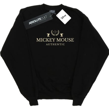 Disney Heren Mickey Mouse Authentic Sweatshirt (Zwart)