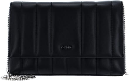DKNY Leren Koppeling Seva Clutch Black / Silver Zwart