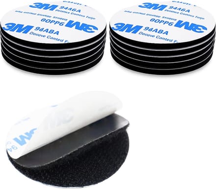 Scratch Double-Sided Stickers, Extra Strong, Reusable, Round, 5 cm, for Crafts, Home, Office, Cables, 10 Pairs of Discs with Hooks and Buckle