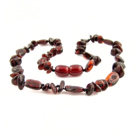 Wild Sun Barnsteen Ketting Kind - Amber Ketting - Baltische Barnsteen – 36 cm – Mix - Cherry