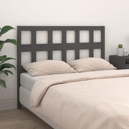 vidaXL - Hoofdbord - 205,5x4x100 - cm - massief - grenenhout - grijs