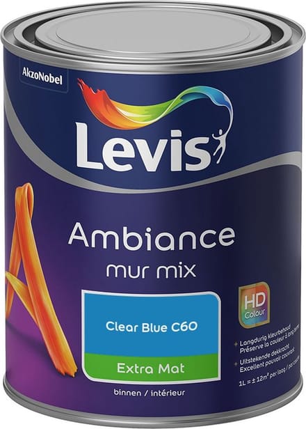 Levis - Ambiance Mur Extra Mat Mix - Clear Blue C60 - Mengverf - 1 L