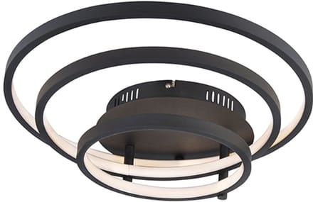 QAZQA Rondas CL Grote plafondlamp - 1 lichts - L 770 mm - Zwart