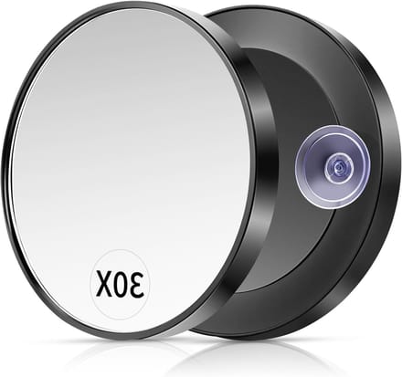 Draagbare Make-up Spiegel met 30x Vergroting en 2 Zuignappen voor Precisie en Gemak