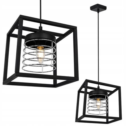 Hanglamp Koio Zwart Metaal naar E27 Loft Stijl