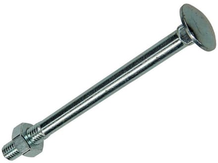 Houtbout met moer M10 120mm verzinkt 10 stuks