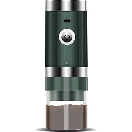 Elektrische koffiebonenmaler 5 niveaus instelbare automatische stop zwaartekracht espressomaler draagbaar groen