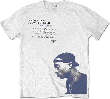 Tupac - A River ? Heren T-shirt - S - Wit