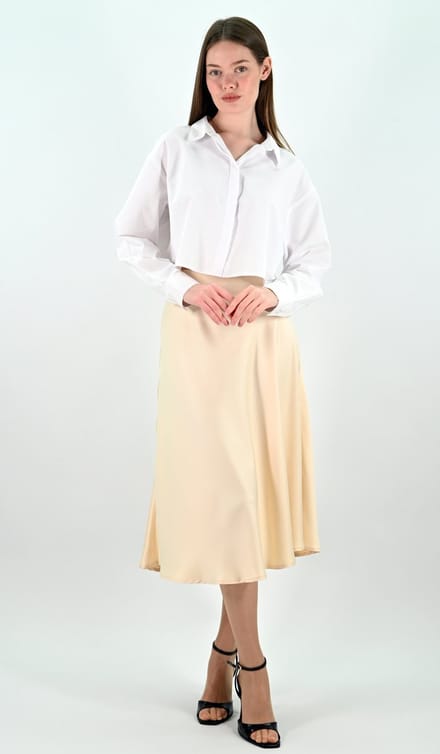 YesMooi - Satijnen Midirok - Parelmoer - M (38)