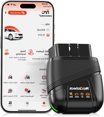 OBD2 Diagnoseapparaat - Auto Scanner Bluetooth - Voertuigonderhoud - AI Foutanalyse - 90 g - Zwart