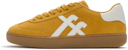 FitFlop The Dash T-Toe Suede Sneakers GEEL - Maat 43