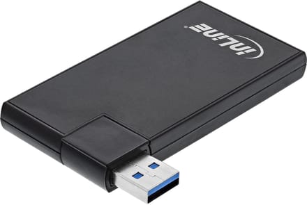 InLine® 180 Twist Hub USB 3.0, 4 poorten, draaibaar, zwart