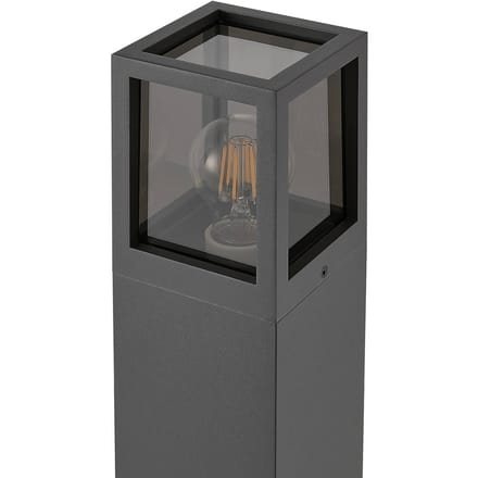 Deko-Light Facado II tuinpadverlichting, hoogte 65 cm, grijs/rook, 11 x 11 cm IP65