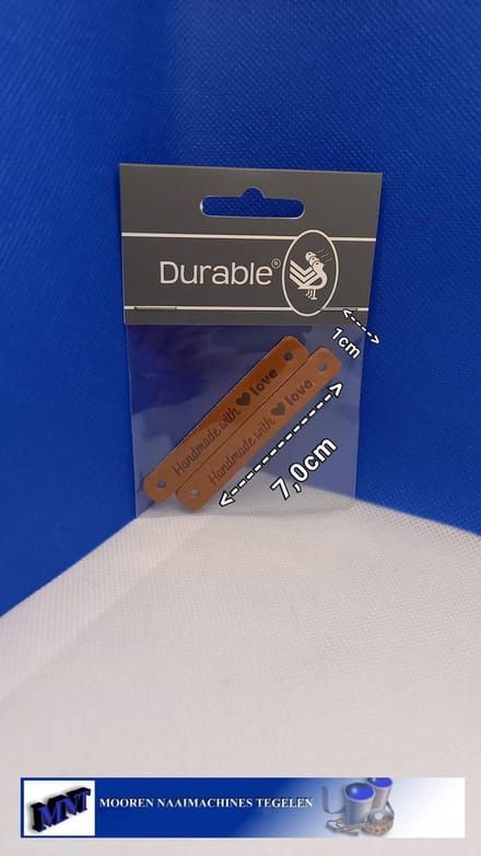 2 x Durable lederen label donker 7x 1cm