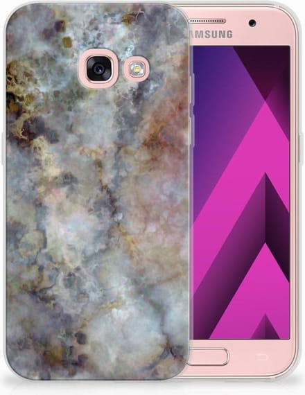 Samsung Galaxy A3 2017 TPU Siliconen Hoesje Marmer Grijs