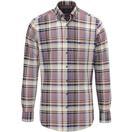 Fynch-Hatton Overhemd Colorful Flannel Multi Check Garnet Red-Multi / male