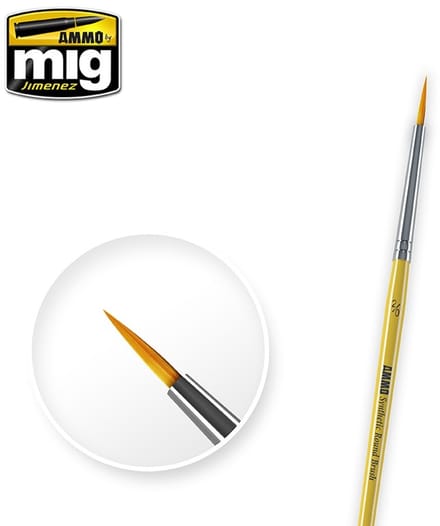 AMMO by Mig Jimenez Hobbypenseel - MIG 8612 2/0 Synthetic Round Brush Penseel