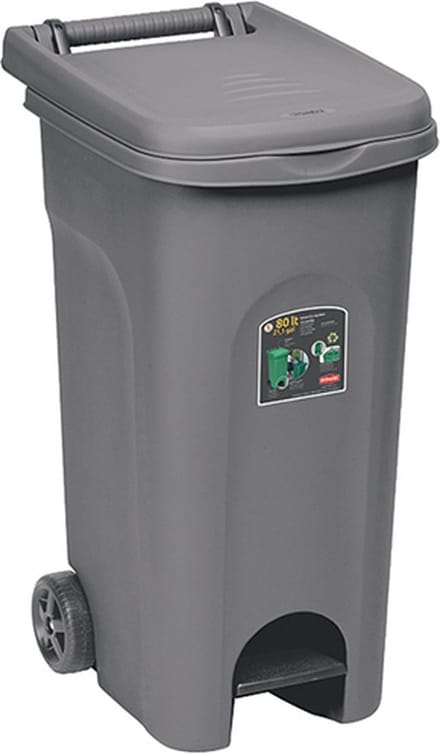 Container 'Urban' - 80 liter - Kliko - Pedaalemmer - Rolcontainer - Met wielen - Grijs