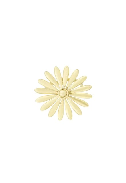 Yehwang - Ring Bloem - Stainless Steel - One Size - Goudkleurig - Musthave