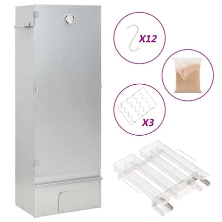vidaXL BBQ-rookoven met koude rookgenerator gegalvaniseerd staal