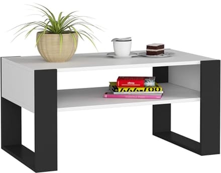 Houten salontafel met legplank – 92 x 45 x 53 cm, Modern & Minimalistisch Design
