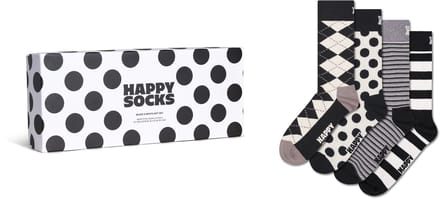Happy Socks unisex giftbox 4P sokken black and white multi II