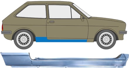 Volledige dorpel voor Ford Fiesta 1976-1983 / Rechts
