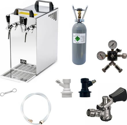 Complete set - Biertap - Kontakt 40 - 2-kraans, 50 liter/u - met Stekkerkoppeling NC en Fustkoppeling Type D