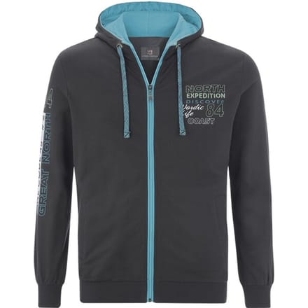 Jan Vanderstorm herren Sweatvest - 80/82 - donkergrijs - Plus Size