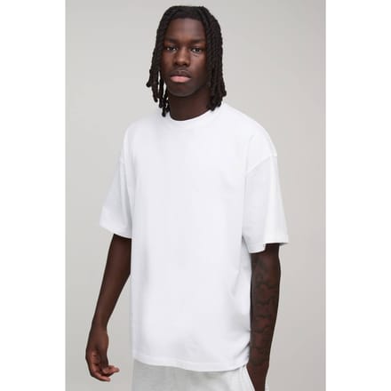 Essential Oversized Crew Neck T-Shirt | White | Size Small