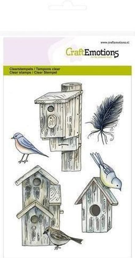 CraftEmotions stempel A6 - Vogelhuisjes Botanical Summer