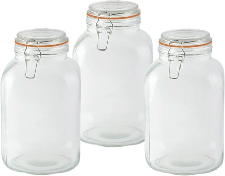 Esschert Design Weckpot - 1x - 3L - glas - D15 x 24 cm - voorraadpot - beugelsluiting