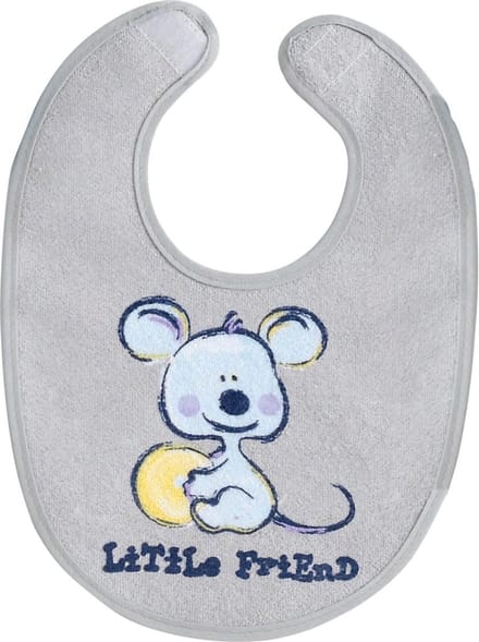 Interbaby Slabbetje Junior 20 X 30 Cm Katoen Grijs