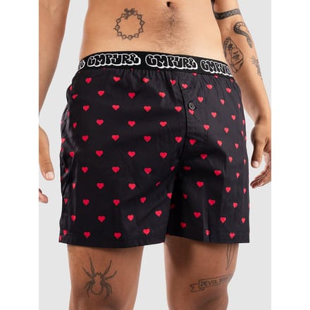 Empyre Red Hearts Loose Boxershorts zwart